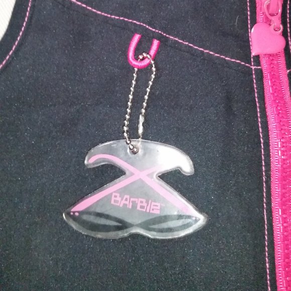 Girls Barbie black and pink vest EUC - Picture 3 of 6